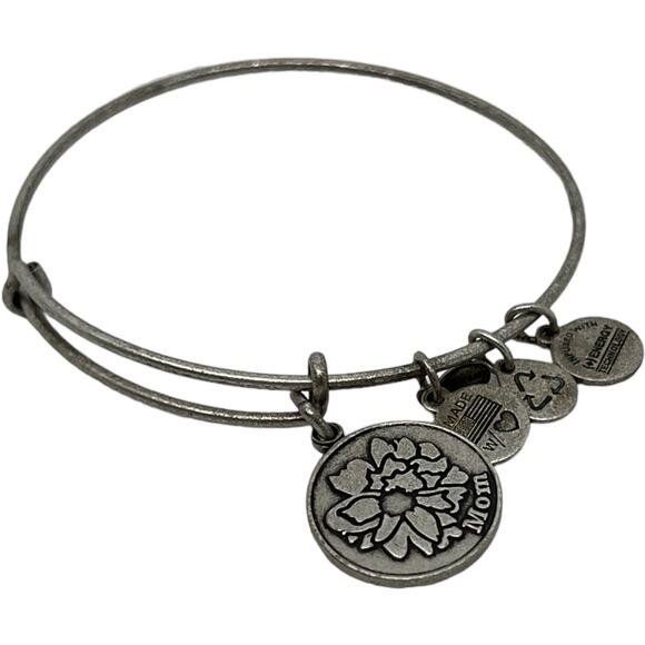 Alex and Ani "Mom" Charm Bangle Bracelet - Picture 2 of 4